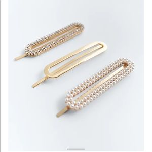Zara Hair Clips Pearl and Rhinestone New